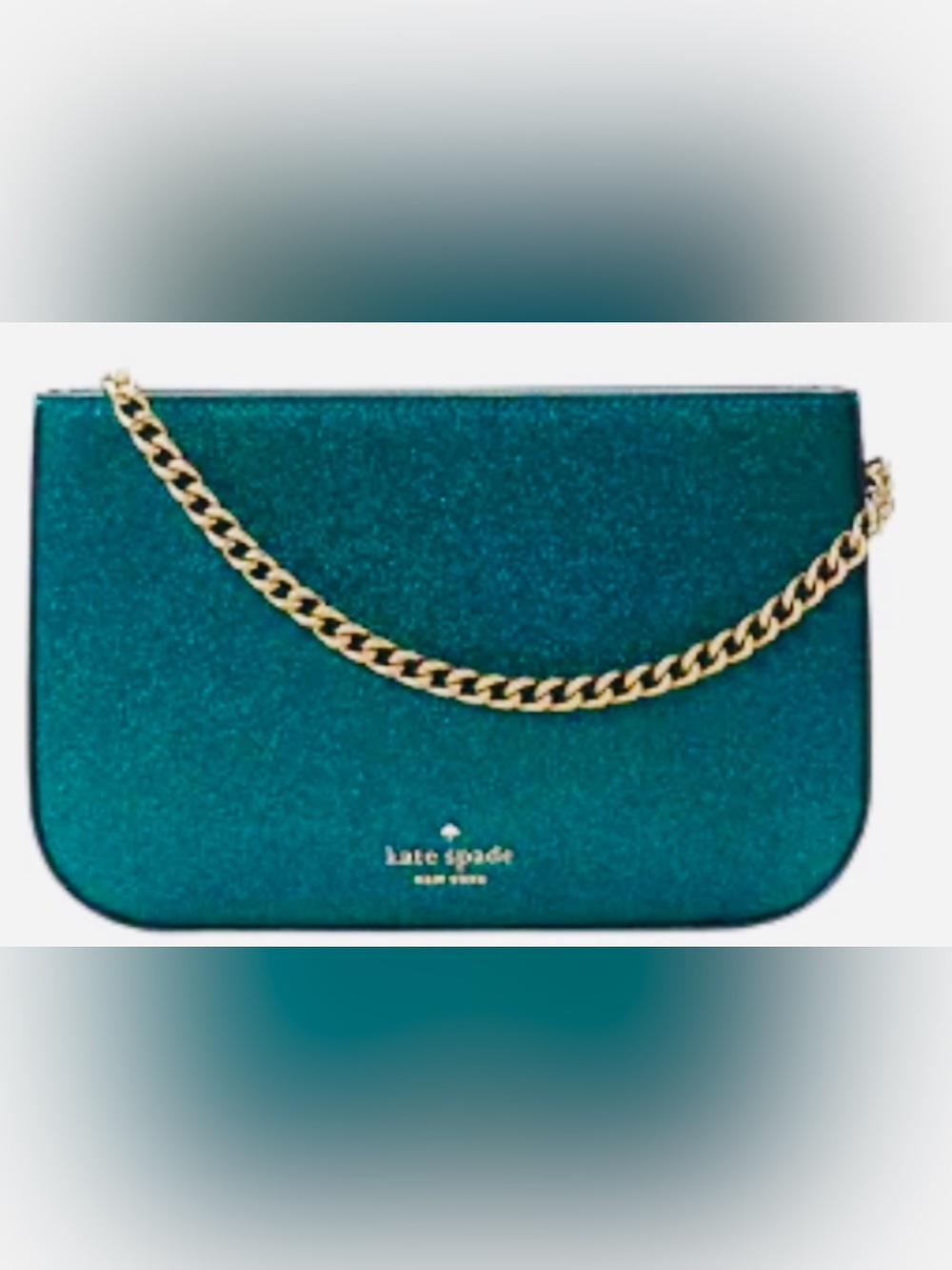 🌷1/2 price sale🌷Kate spade Teal Glitter Chain Clutch